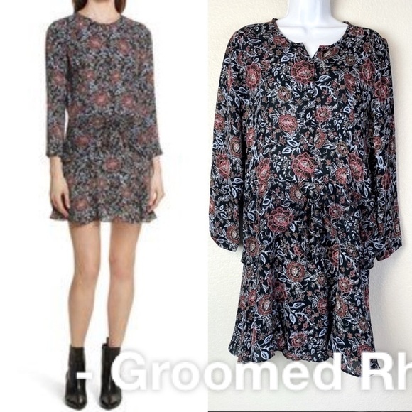 Veronica Beard Dresses & Skirts - Veronica Beard Silk Floral Flounce Skirt Mini Dress Size 8